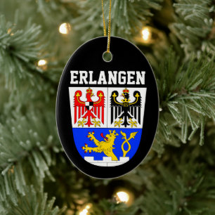 Adorno De Cerámica Escudo de Armas de Erlangen, ALEMANIA