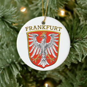 Adorno De Cerámica Escudo de Armas de Frankfurt - ALEMANIA