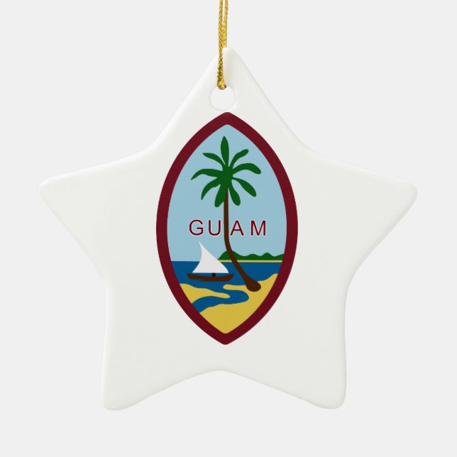 Adorno De Cerámica Escudo de armas de Guam (Frente)