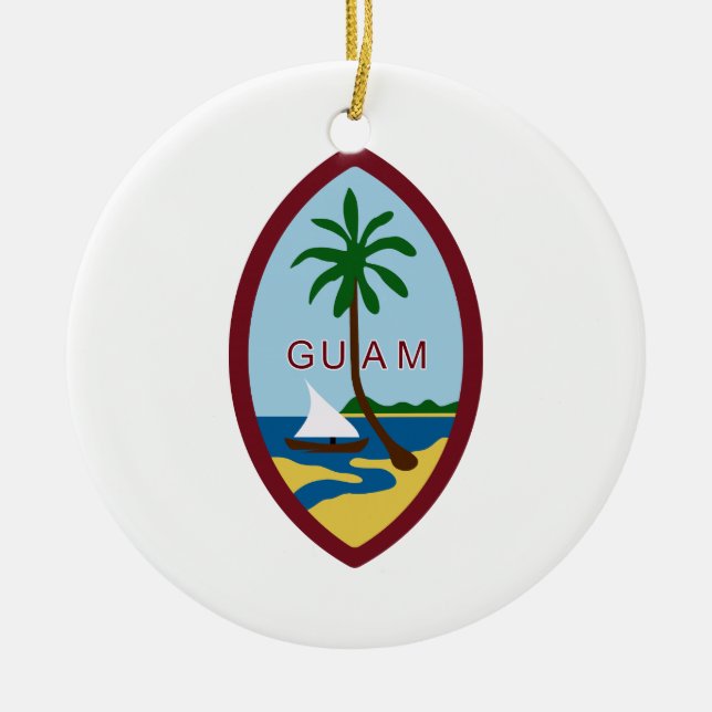 Adorno De Cerámica Escudo de armas de Guam (Frente)