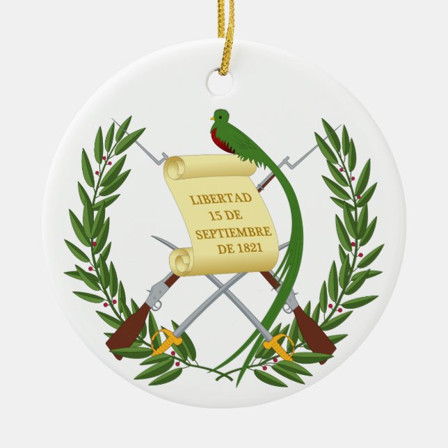 Adorno De Cerámica Escudo de armas de Guatemala (Frente)