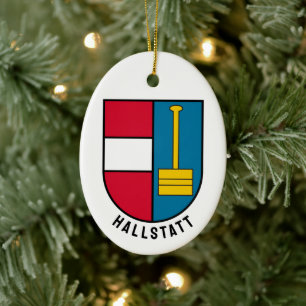 Adorno De Cerámica Escudo de Armas de Hallstatt - AUSTRIA