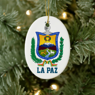 Adorno De Cerámica Escudo de Armas de La Paz, Bolivia