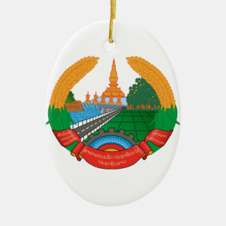 Adorno De Cerámica Escudo de armas de Laos
