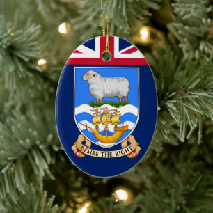 Adorno De Cerámica Escudo de Armas de las Islas Malvinas