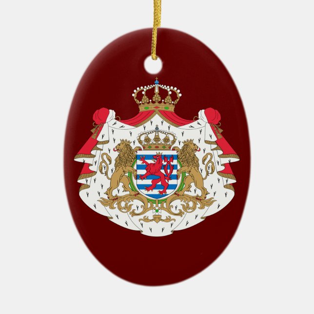 Adorno De Cerámica Escudo de armas de Luxemburgo (Frente)