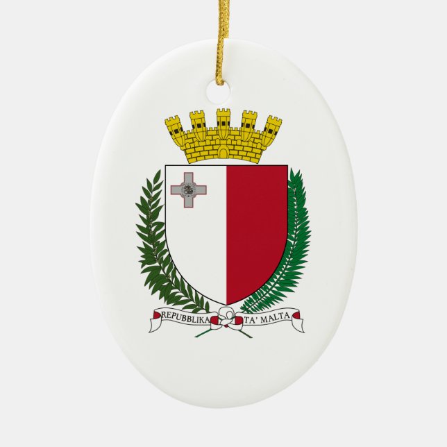 Adorno De Cerámica Escudo de armas de Malta (Frente)