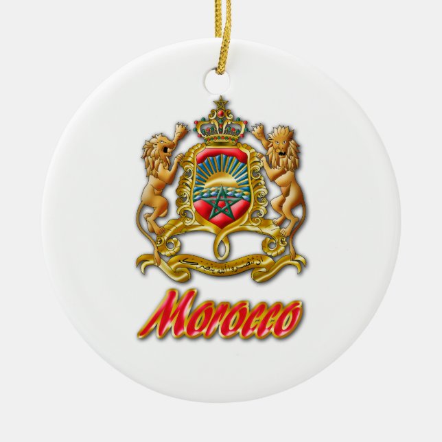 Adorno De Cerámica Escudo de armas de Marruecos (Frente)