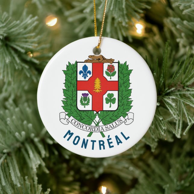 Adorno De Cerámica Escudo de armas de Montreal, CANADÁ (Árbol)