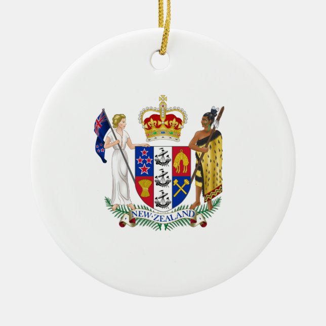 Adorno De Cerámica Escudo de armas de Nueva Zelanda (Frente)