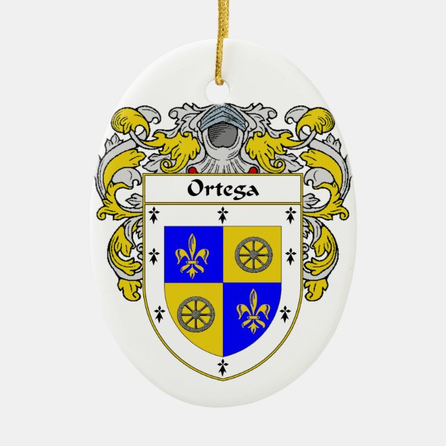 Adorno De Cerámica Escudo de armas de Ortega/escudo de la familia (Frente)