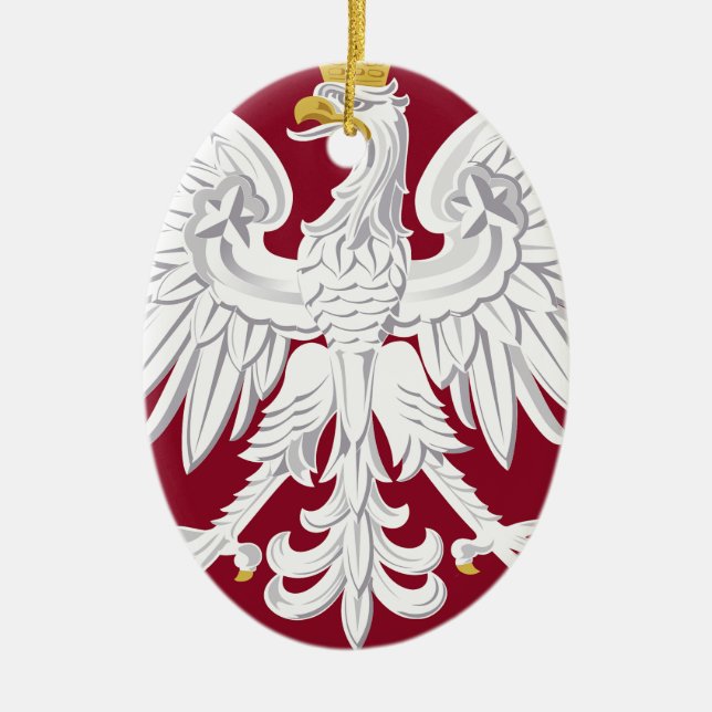 Adorno De Cerámica Escudo de armas de Polonia (Frente)