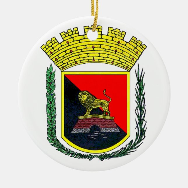 Adorno De Cerámica Escudo de armas de Ponce, Puerto Rico (Frente)