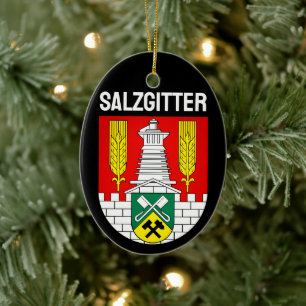 Adorno De Cerámica Escudo de Armas de Salzgitter, Alemania