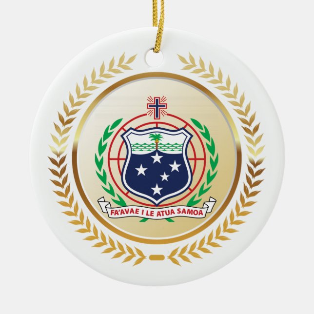 Adorno De Cerámica Escudo de armas de Samoa (Frente)