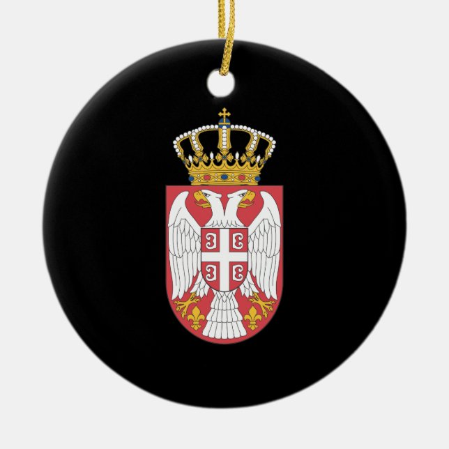 Adorno De Cerámica Escudo de armas de Serbia (Frente)