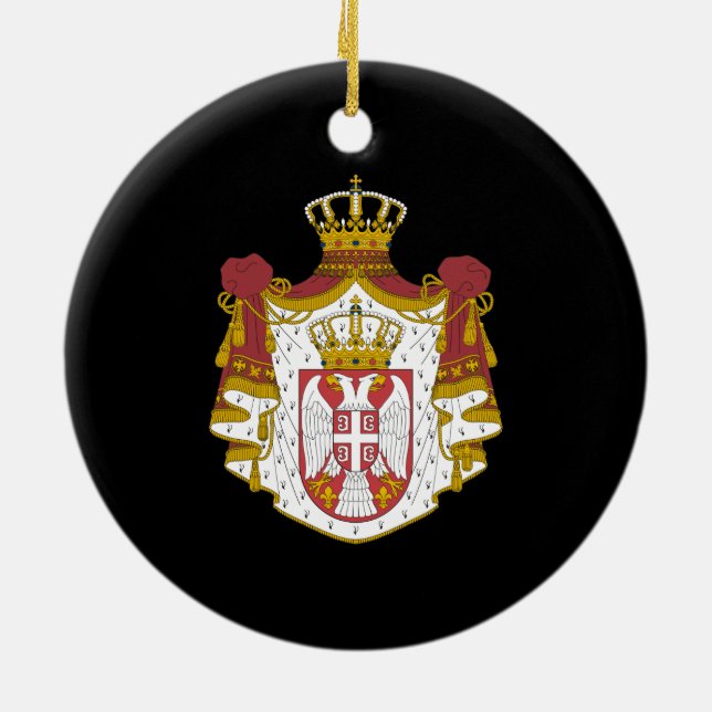 Adorno De Cerámica Escudo de armas de Serbia (Atrás)