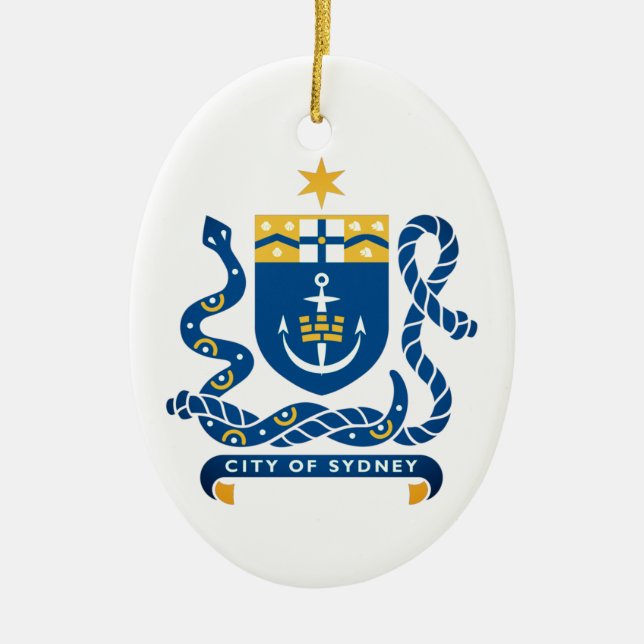 Adorno De Cerámica Escudo de armas de Sydney (Australia) (Frente)