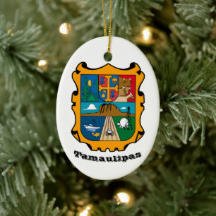 Adorno De Cerámica Escudo de Armas de Tamaulipas (estado), México