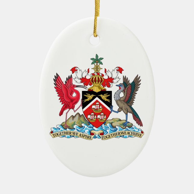 Adorno De Cerámica Escudo de armas de Trinidad and Tobago (Frente)