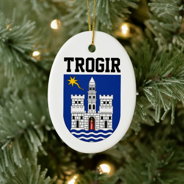 Adorno De Cerámica Escudo de armas de Trogir (Croacia) (Árbol)