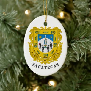 Adorno De Cerámica Escudo de Armas de Zacatecas, México