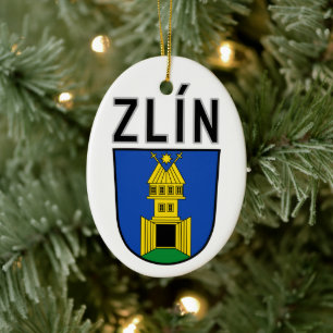 Adorno De Cerámica Escudo de armas de Zlín, República Checa