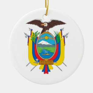 Adorno De Cerámica Escudo de armas del Ecuador