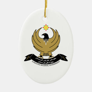 Adorno De Cerámica Escudo de armas del Kurdistán