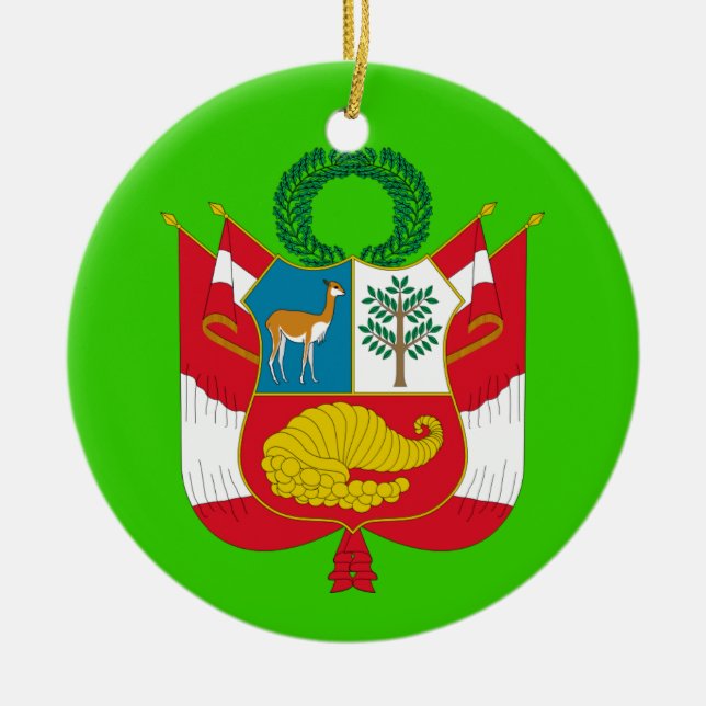 Adorno De Cerámica Escudo de armas del personalizado de PERU* (Frente)