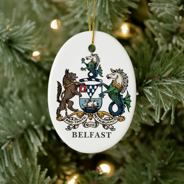 Adorno De Cerámica Escudo de Belfast (Árbol)