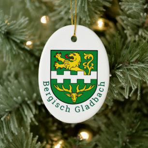 Adorno De Cerámica Escudo de Bergisch Gladbach, Alemania