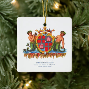Adorno De Cerámica Escudo de Casteddu, Sardigna