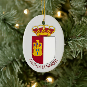Adorno De Cerámica Escudo de Castilla La Mancha - España