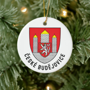 Adorno De Cerámica Escudo de České Budějovice, República Checa
