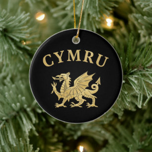 Adorno De Cerámica Escudo de Cymru