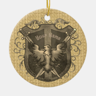 Adorno De Cerámica Escudo de Fénix