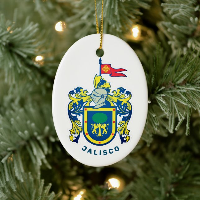 Adorno De Cerámica Escudo de Jalisco, México (Árbol)