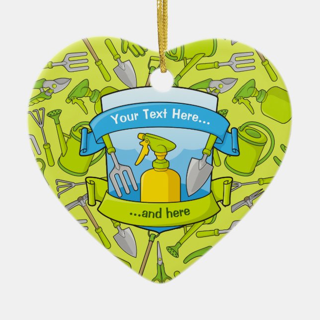 Adorno De Cerámica Escudo de jardinería con pancartas (Frente)