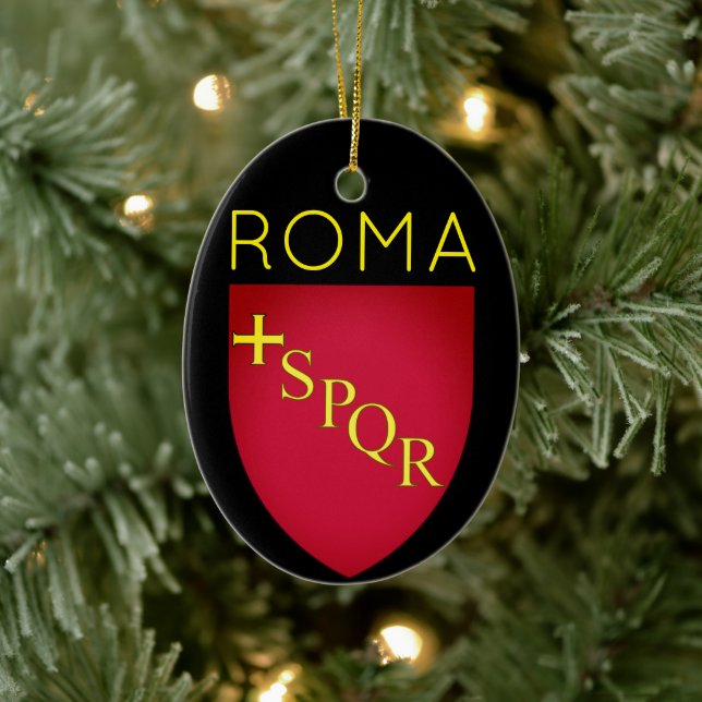 Adorno De Cerámica Escudo de la ciudad de Roma, Italia (Árbol)