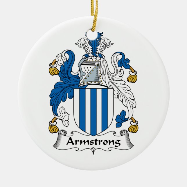Adorno De Cerámica Escudo de la familia de Armstrong (Frente)