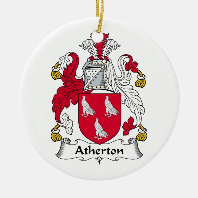 Adorno De Cerámica Escudo de la familia de Atherton (Frente)