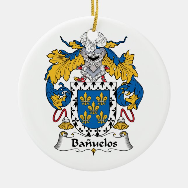 Adorno De Cerámica Escudo de la familia de Banuelos (Frente)