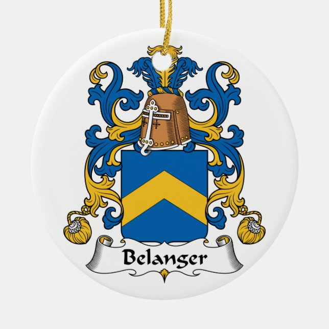 Adorno De Cerámica Escudo de la familia de Belanger (Frente)