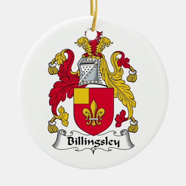 Adorno De Cerámica Escudo de la familia de Billingsley (Frente)