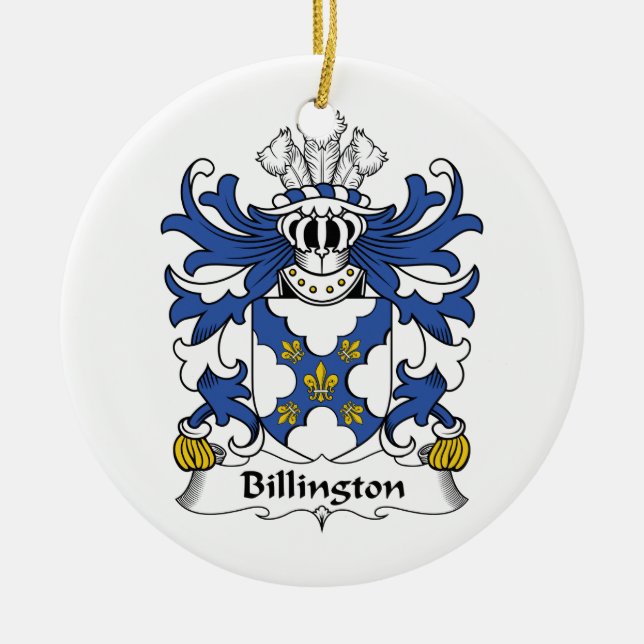 Adorno De Cerámica Escudo de la familia de Billington (Frente)