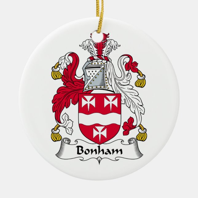 Adorno De Cerámica Escudo de la familia de Bonham (Frente)
