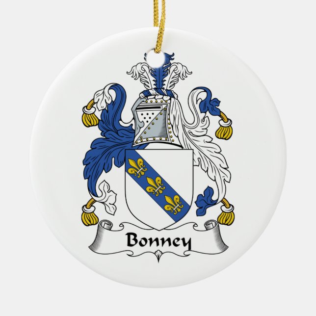Adorno De Cerámica Escudo de la familia de Bonney (Frente)