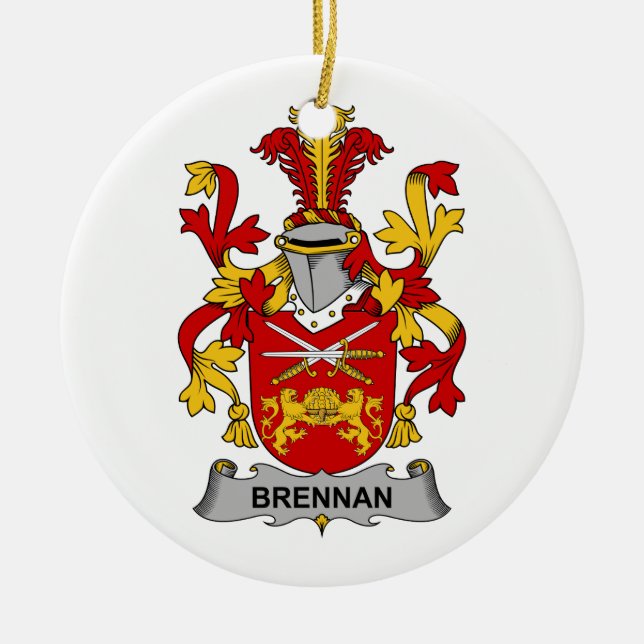 Adorno De Cerámica Escudo de la familia de Brennan (Frente)