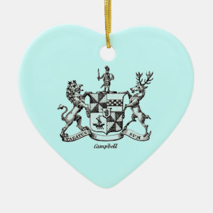 ADORNO DE CERÁMICA ESCUDO DE LA FAMILIA DE CAMPBELL